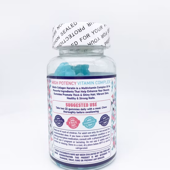 Biotina, vitamina C, vitamina B-12, zinco, vitamina gommosa per la crescita dei capelli vegana per capelli, pelle e unghie